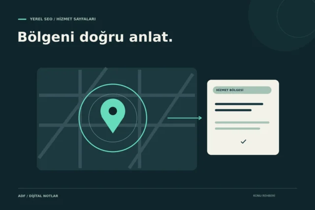 Hizmet bölgesi sayfaları nasıl hazırlanır? Yerel SEO için içerik planı konusunu anlatan kapak
