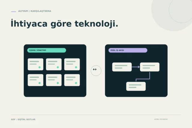 WordPress mi özel yazılım mı? İşletmeniz için doğru altyapıyı seçin konusunu anlatan kapak